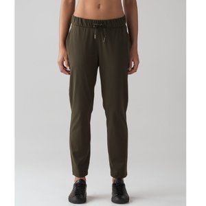 Lululemon On The Fly Pant Dark Olive Green Womens 4